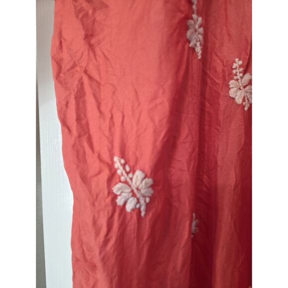 Leaves Of Grass New York Hand Embroidered 100% Silk Boho Luxe Blouse, Size XL - Picture 6 of 12